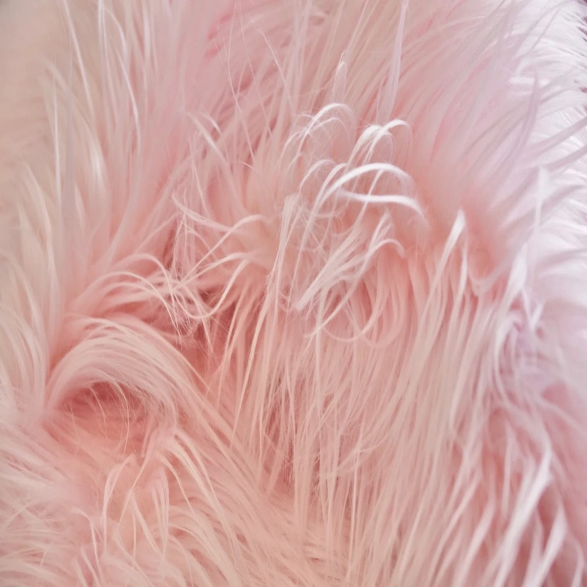 Pink Shaggy Long Pile Faux Fur Fabric (4