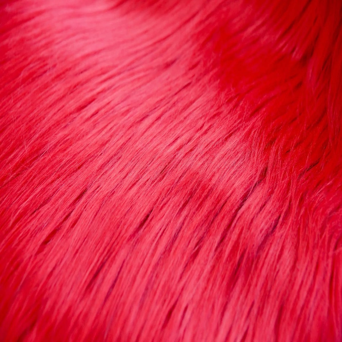Red Luxury Long Pile Shaggy Faux Fur Fabric
