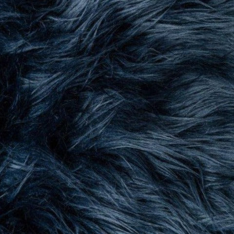 Black Mongolian Long Pile Faux Fur Fabric