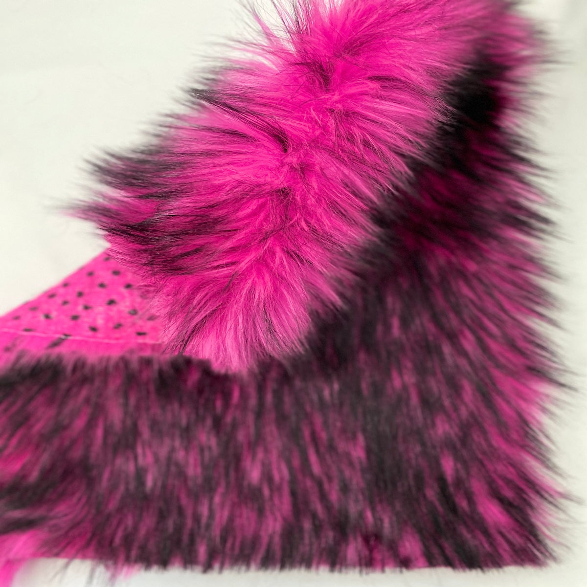 Husky Faux Fur Fabric by the Yard_ Shaggy Long Pile Fake Fur Material/ 2  TONE Fur Purple/black 