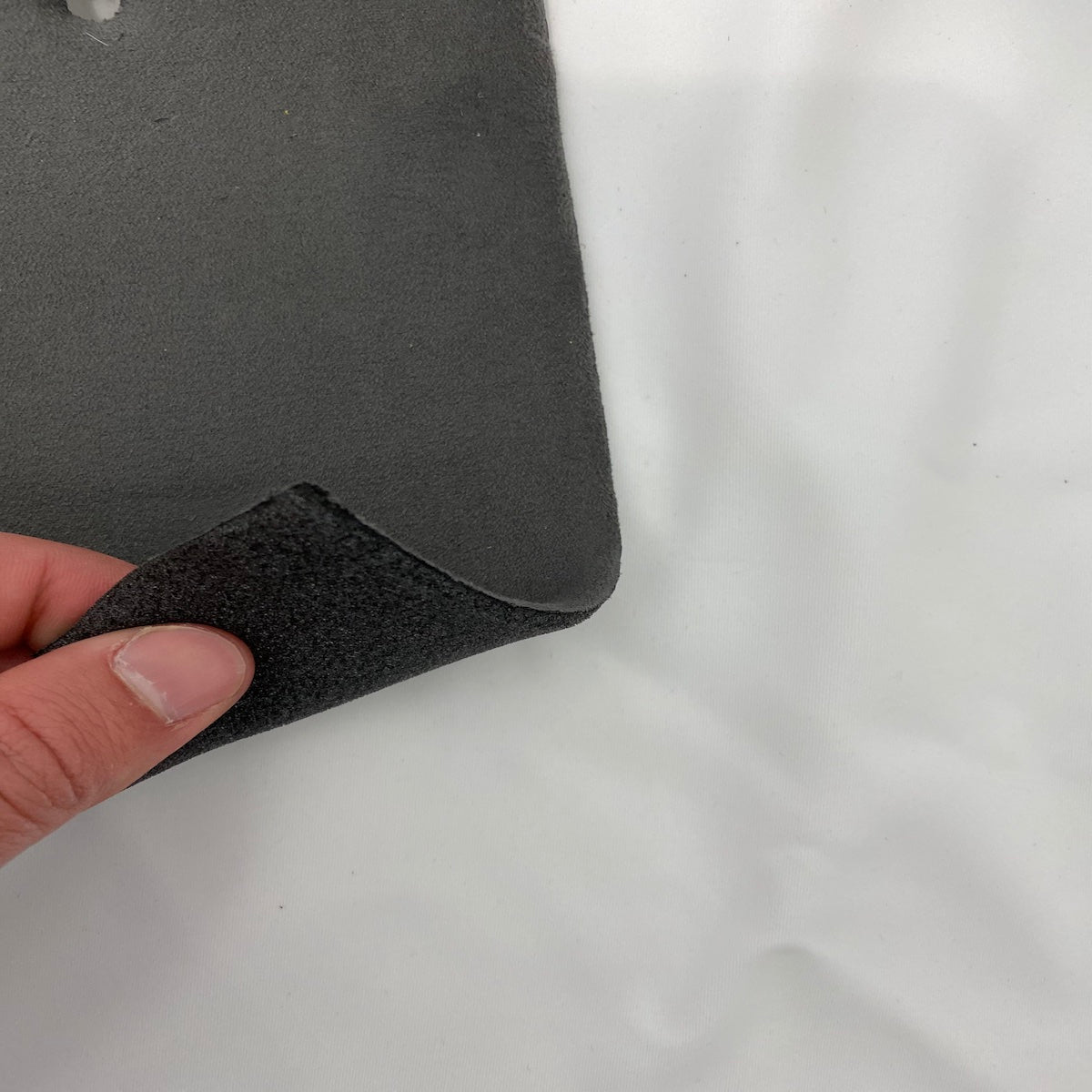 Black Luxury Stretch Suede Foam Backed Fabric