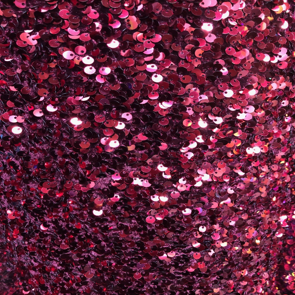 Red All Over Sequins Velvet Fabric. Red Sequin on Stretch Velvet