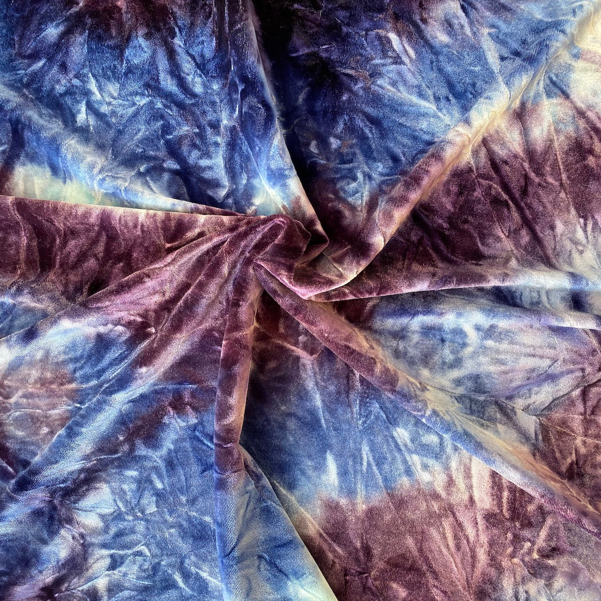 Tie Dye Stretch Velvet Fabric By The Yard