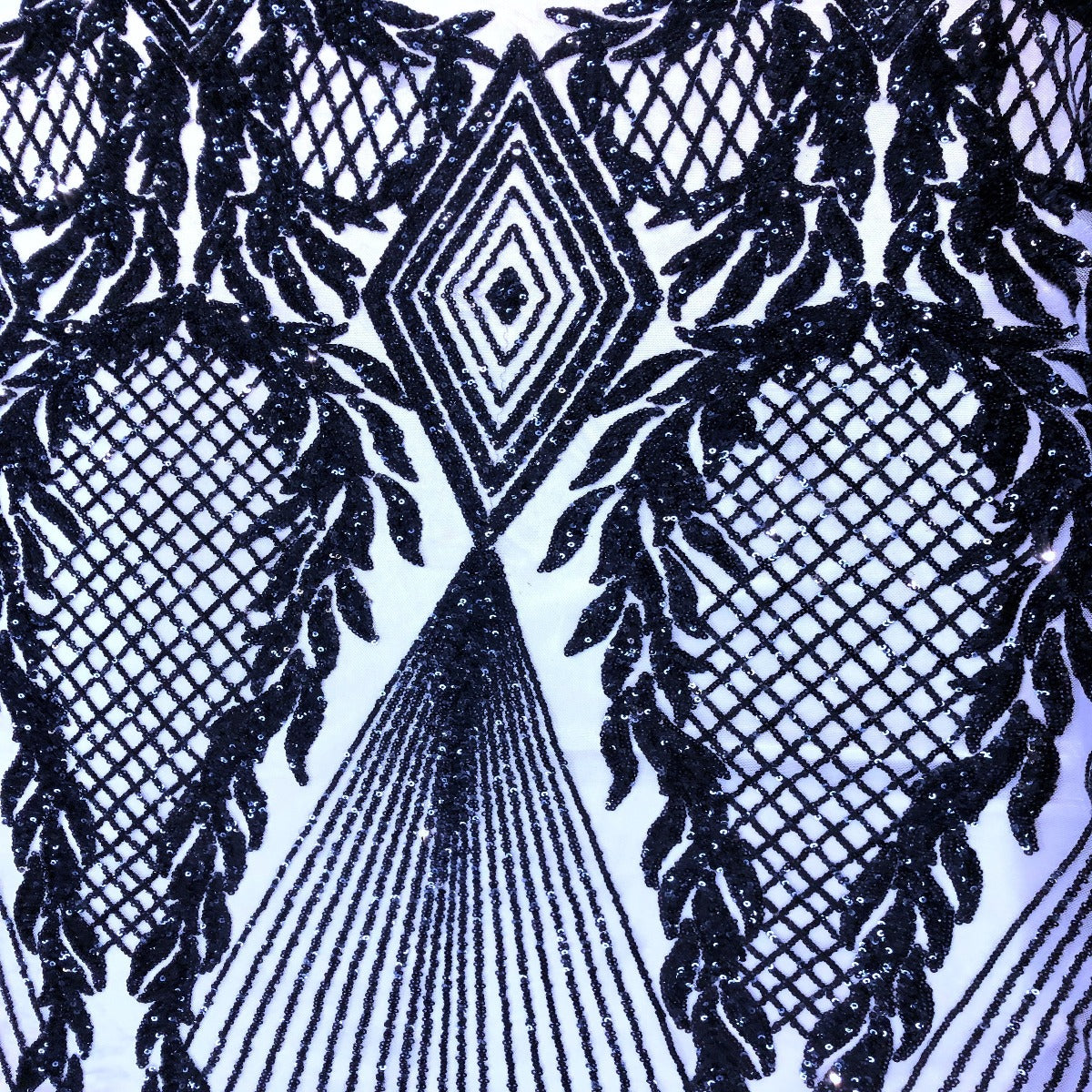 Cali Fabrics Metallic Silver on Navy Fishnet Fabric by the Yard