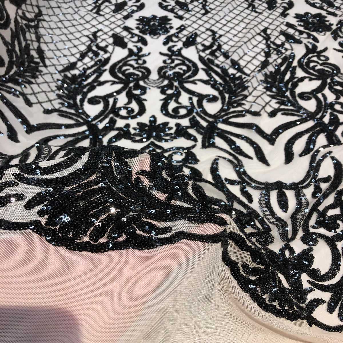 Plum Purple Luna Damask Stretch Sequins Wedding Prom Lace Fabric – Fashion  Fabrics LLC