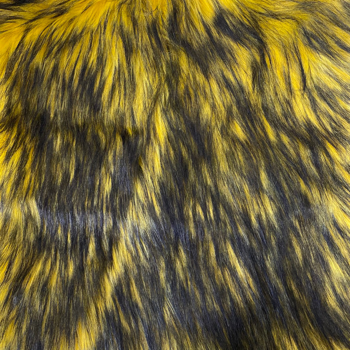 Lime Green Black Husky Long Pile Shaggy Faux Fur Fabric - Sold By, Fur  Fabric By The Yard 