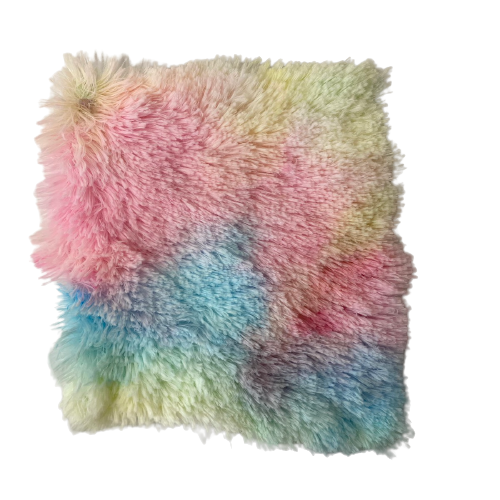 Rainbow Plush Fabric Tie-dye Faux Fur Material Cushion Apparel Bag By Metre  DIY