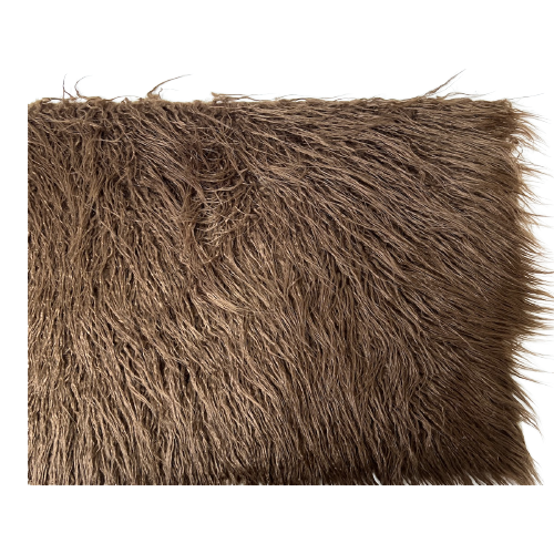 Black Brown Faux Fur Fabric Long Pile Mongolian by Half Yard