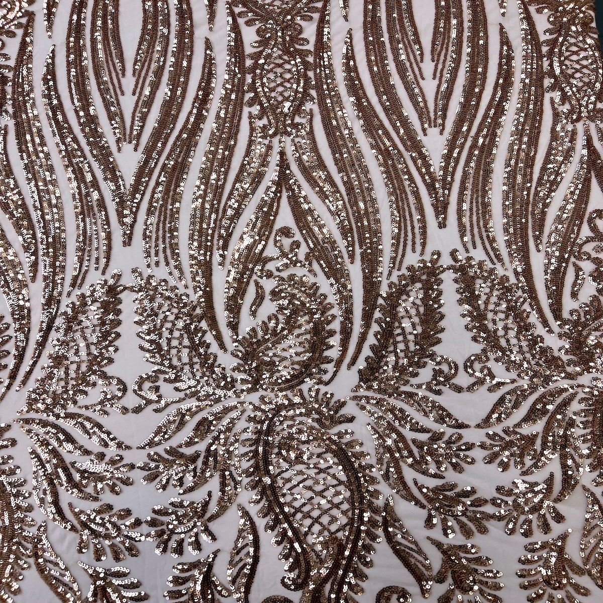 Paris Stretch Lace Fabric Champagne, by the yard