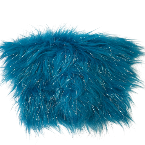 Turquoise Tinsel Sparkle Glitter Shaggy Faux Fur Long Pile Fabric