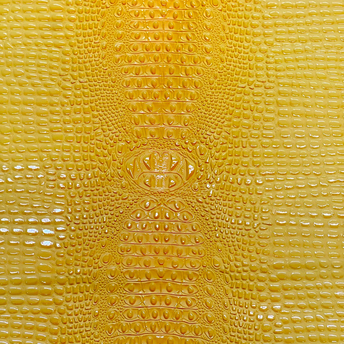 Duotone Cream and Gold Crocodile Vinyl Fabric