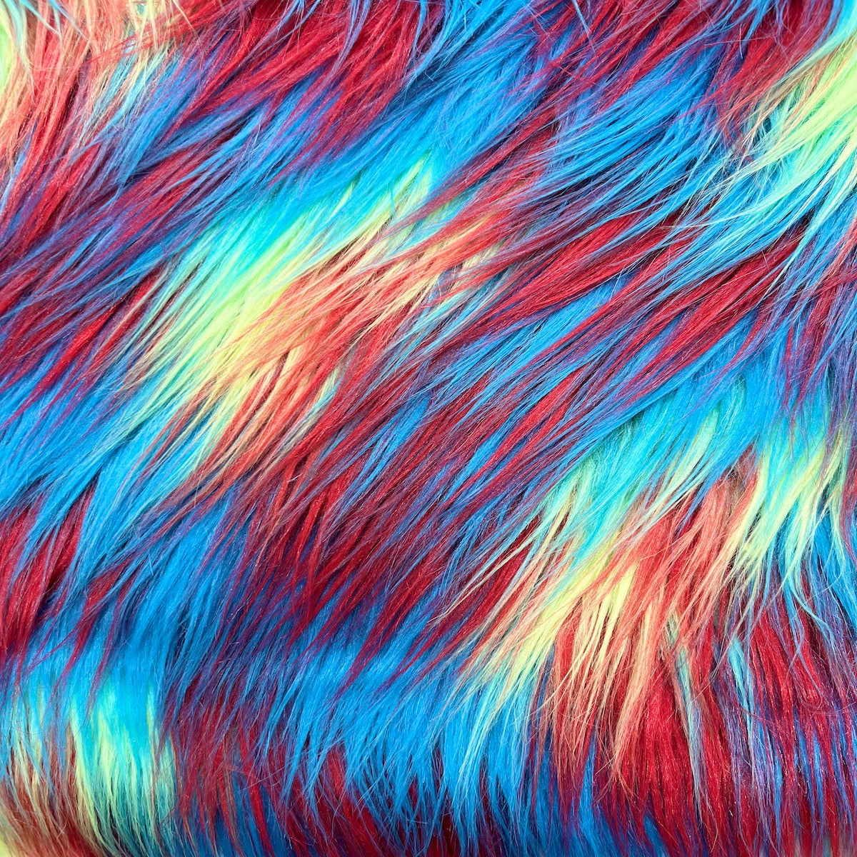 Faux Fur Fabric Long Pile 3 Tone Rainbow HOT Pink White Pink / 60  Wide/Sold by The Yard