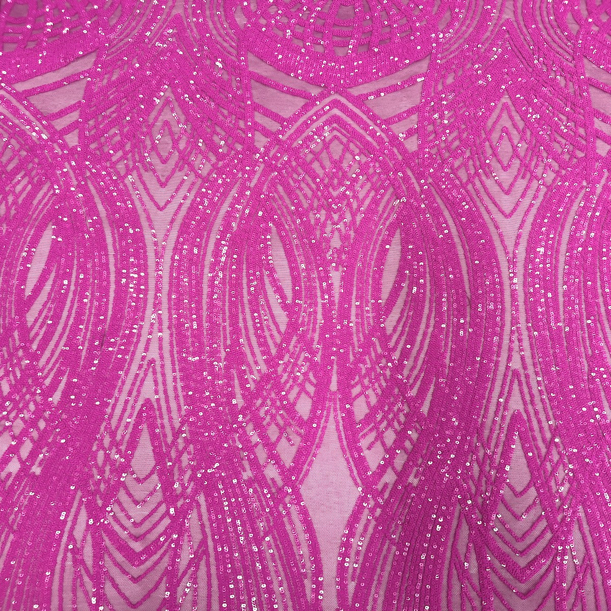 Hot Pink Sequins Velvet Fabric. Hot Pink Sequence on Stretch Velvet Fabric,  Stretch Sequin Fabric by Yard, Fuchsia Stretch Sequin Velvet 