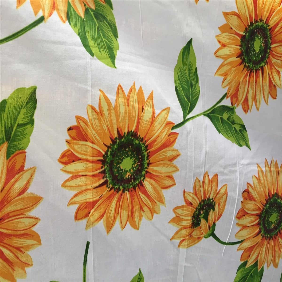 Sunflower Fabric on Blue Background, Printed by the Yard on Your Choice of  Fabrics 