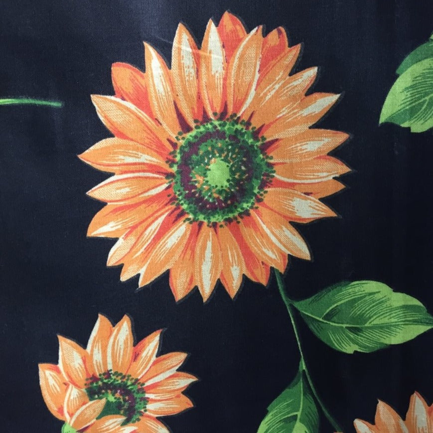 White Sunflower Print Poly Cotton Fabric  Fashion Fabrics – Fashion  Fabrics LLC