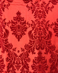 Damask Flocked Taffeta Fabric