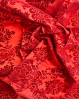 Damask Flocked Taffeta Fabric