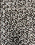 Silver | Brown Leopard Print Glitter Canvas Vinyl Fabric