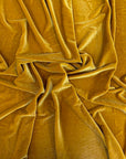 Gold Misty Glitter Stretch Velvet Apparel Fabric