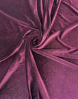 Burgundy Misty Glitter Stretch Velvet Apparel Fabric