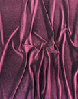 Burgundy Misty Glitter Stretch Velvet Apparel Fabric