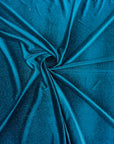 Teal Blue Misty Glitter Stretch Velvet Apparel Fabric