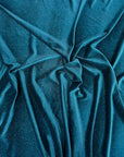 Teal Blue Misty Glitter Stretch Velvet Apparel Fabric