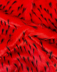 Noir | Tissu fausse fourrure rouge bicolore Spike Shaggy