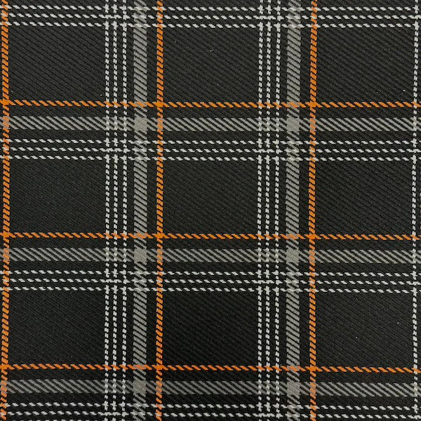 Orange Plaid Acrylic Twill Upholstery Fabric