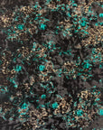Turquoise Blue Camouflage Leopard Print Crushed Stretch Velvet Fabric