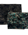 Turquoise Blue Camouflage Leopard Print Crushed Stretch Velvet Fabric