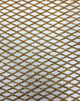 Dark Gold Diamond Pattern Sequins Stretch Mesh Fabric