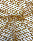 Dark Gold Diamond Pattern Sequins Stretch Mesh Fabric