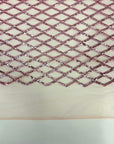 Dusty Pink Diamond Pattern Sequins Stretch Mesh Fabric