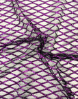 Purple Diamond Pattern Sequins Stretch Mesh Fabric