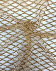 Gold Diamond Pattern Sequins Stretch Mesh Fabric