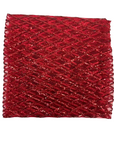 Red Diamond Pattern Sequins Stretch Mesh Fabric