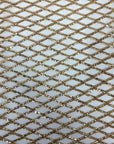 Light Champagne Gold Diamond Pattern Sequins Stretch Mesh Fabric