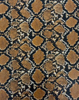 Mocha Brown Caicos Snake Skin Faux Leather Vinyl Fabric