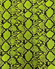 Neon Green Caicos Snake Skin Faux Leather Vinyl Fabric