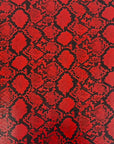 Red Caicos Snake Skin Faux Leather Vinyl Fabric