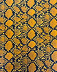 Mustard Yellow Caicos Snake Skin Faux Leather Vinyl Fabric