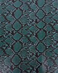 Teal Caicos Snake Skin Faux Leather Vinyl Fabric