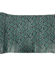 Teal Caicos Snake Skin Faux Leather Vinyl Fabric