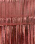 Burgundy Metallic Pleated Foil Polyester Spandex Fabric