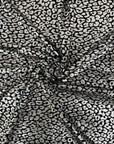 Black | Silver Sahara Leopard Foil Print Nylon Spandex Fabric