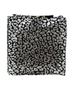 Black | Silver Sahara Leopard Foil Print Nylon Spandex Fabric