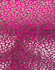 Hot Pink | Silver Sahara Leopard Foil Print Nylon Spandex Fabric