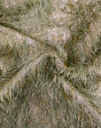 Sage Green | Gold Metallic Faux Ostrich Feather Lace Fabric