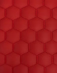 Red Honeycomb Hexagon Quilted Foam Backed Faux Leather Vinyl Fabric